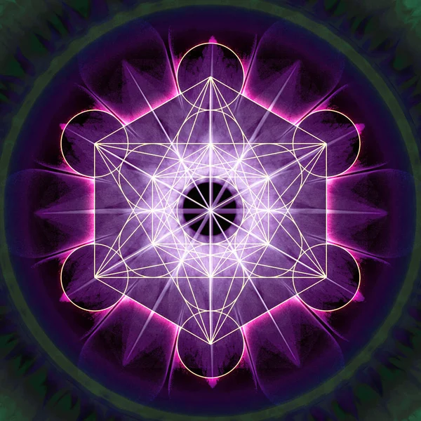 Sacred Geometry Metatron Cube Symbol — Stock Photo, Image