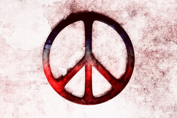 Illustration Rendering Peace Symbol Burnt Dirty Dark Look Red Colored — Stock Photo, Image