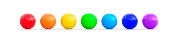 Illustration Rendering Rainbow Colored Balls Stock Photo