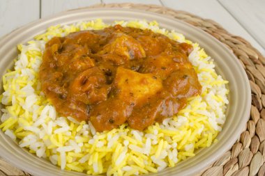 tavuk bhuna & çift renkli pilavı pilav