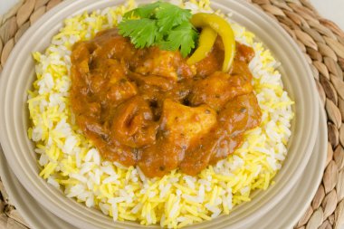 tavuk bhuna & çift renkli pilavı pilav