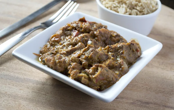 Lamb Curry & Rice — Stock Photo, Image