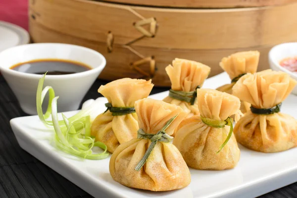 Orientální hluboké smažené wontons — Stock fotografie