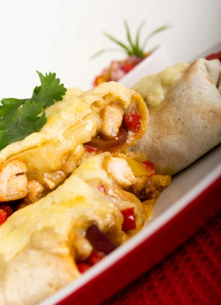 Chicken and Cheese Burritos — Stock Photo, Image