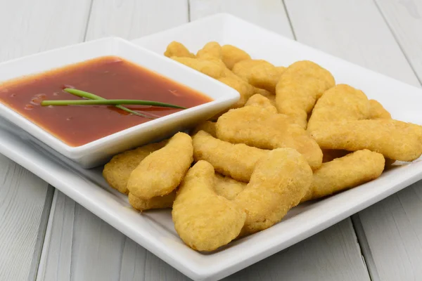 Crispy Chicken & Sweet and Sour Dip — Stock Photo, Image