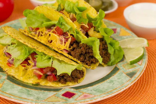 Tacos de carne — Fotografia de Stock