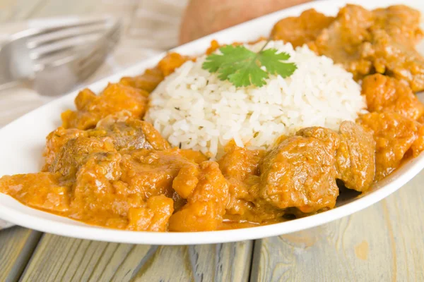 Bárány- és édes burgonya földimogyoró Curry — Stock Fotó