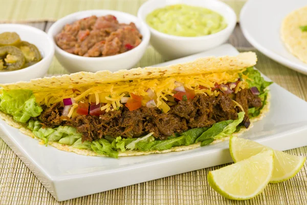 Shredded Beef Tacos — Stock Photo, Image