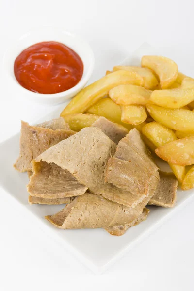 Donner Carne e batatas fritas — Fotografia de Stock