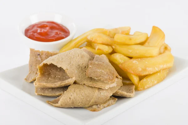 Donner kött & chips — Stockfoto