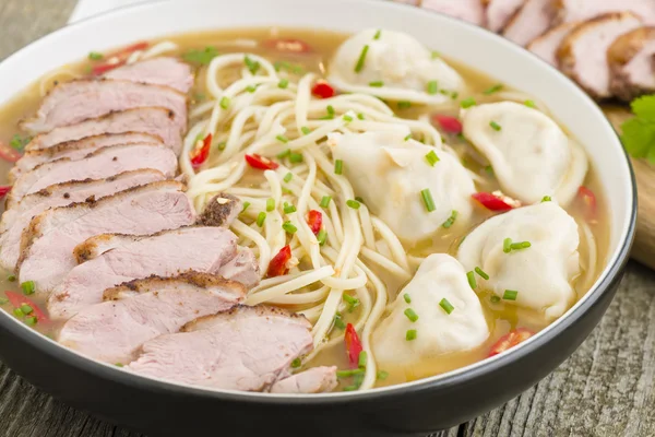 Wonton Noodle Soup Stock Photo