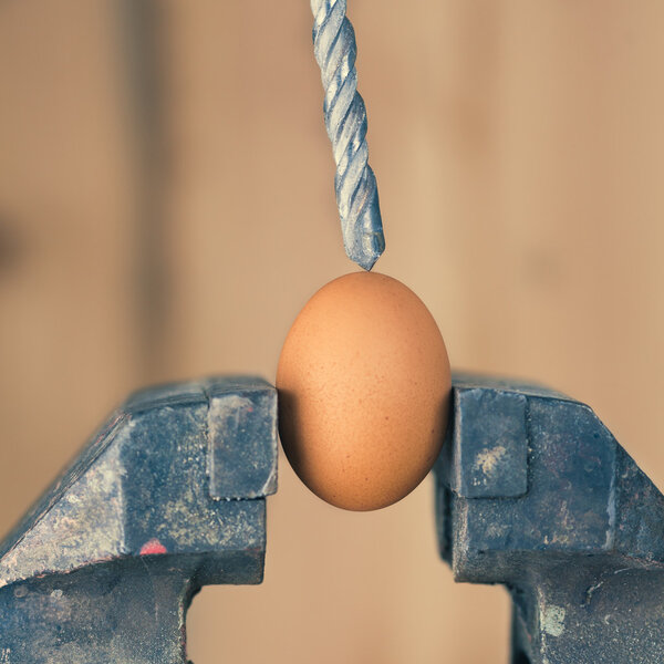 Деталь сверла Целься яйцо исправлено в пороке (цветное тонированное изображение
)