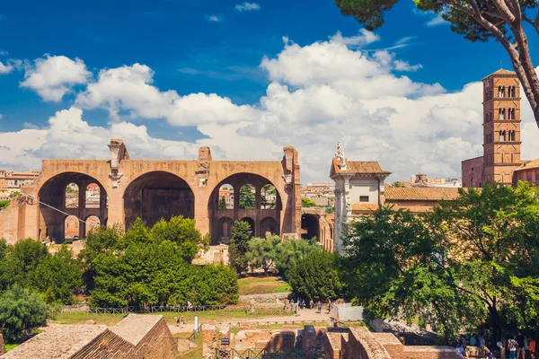 Reste der Maxentius- und Konstantinbasilika, forum romanum, lizenzfreie Stockbilder