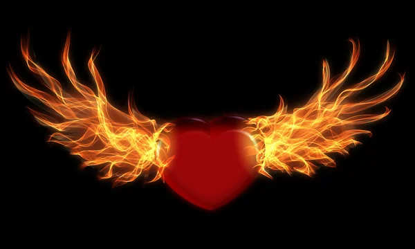 Fire heart — Stock Photo, Image