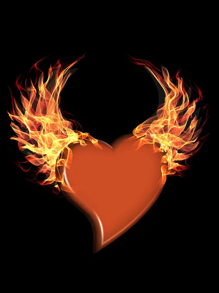 Fire heart — Stock Photo, Image