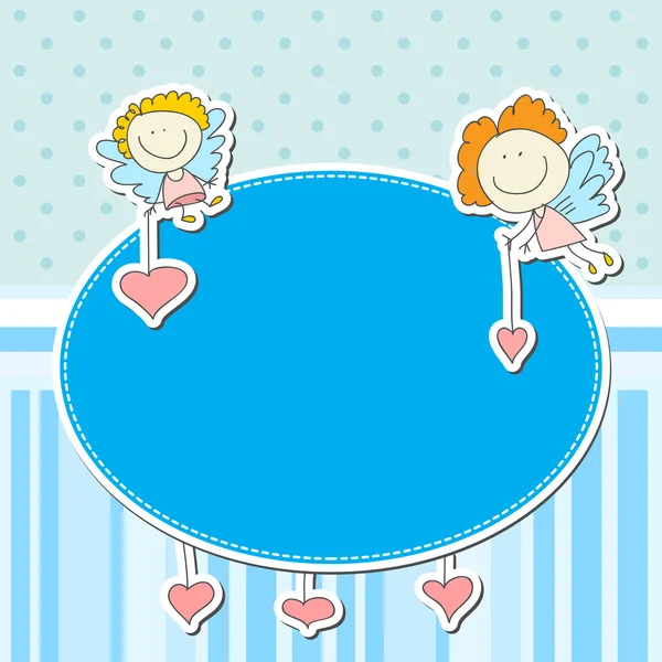 Angels and hearts — Stock Vector