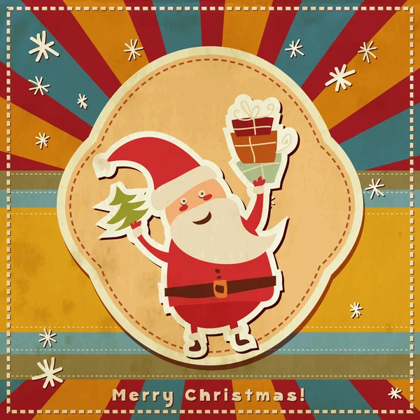 Vintage vector christmas card — Stock Vector