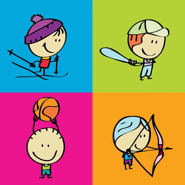 Deporte Niños — Vector de stock