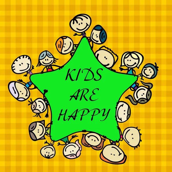 Frame of happy kids — Stock Vector