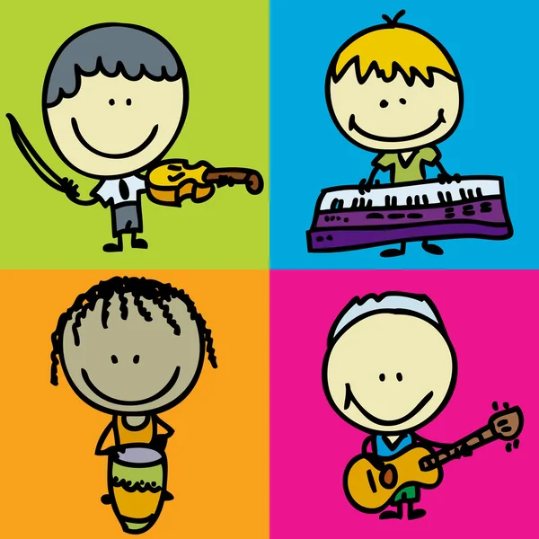 Děti a hudba — Stockový vektor