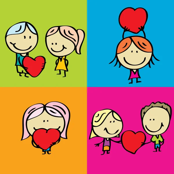 Valentine's kids — Stock Vector