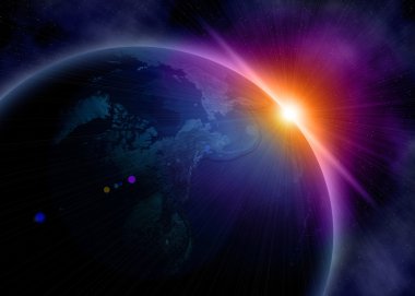 Uzayda Dünya gezegeni