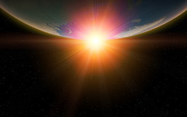 Uzayda Dünya gezegeni