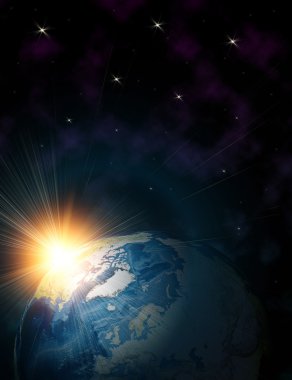 Uzayda Dünya gezegeni