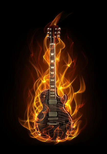 Guitar in fire
