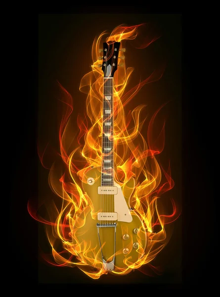 Fire guitar — Stock Photo, Image