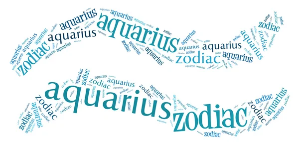 Textcloud: silhouette of aquarius — Stock Photo, Image