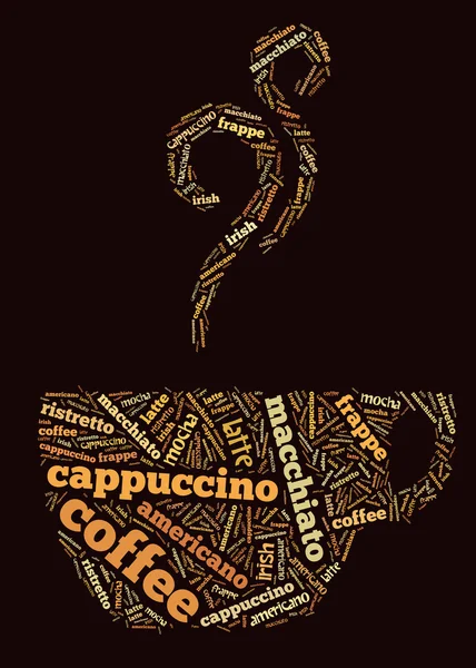 Wordcloud tasse de café — Photo