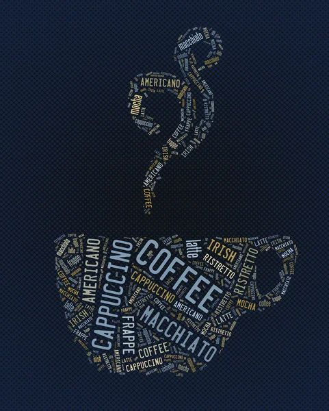 Wordcloud tazza di caffè — Foto Stock