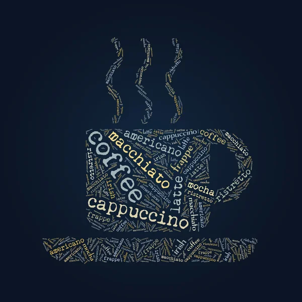 Wordcloud koffie beker — Stockfoto