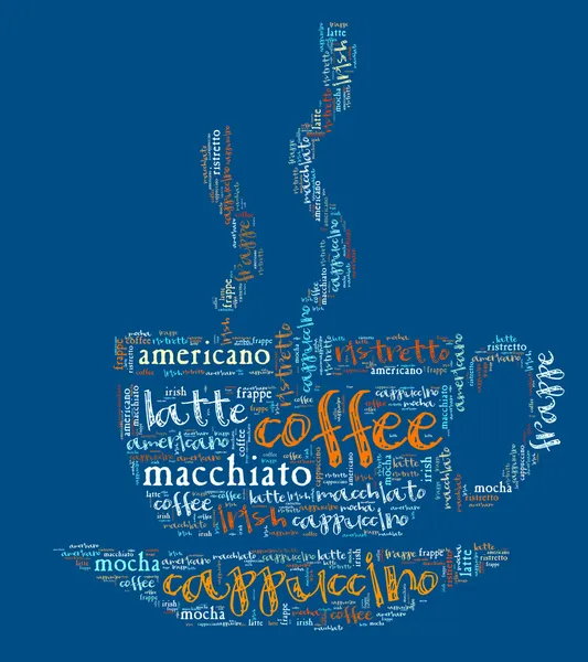 Wordcloud coffee cup — Stock Photo, Image