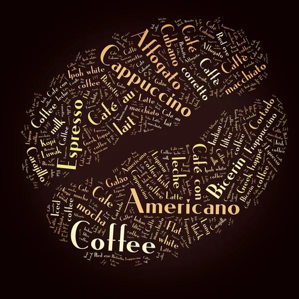 Kaffekopp av ord — Stockfoto