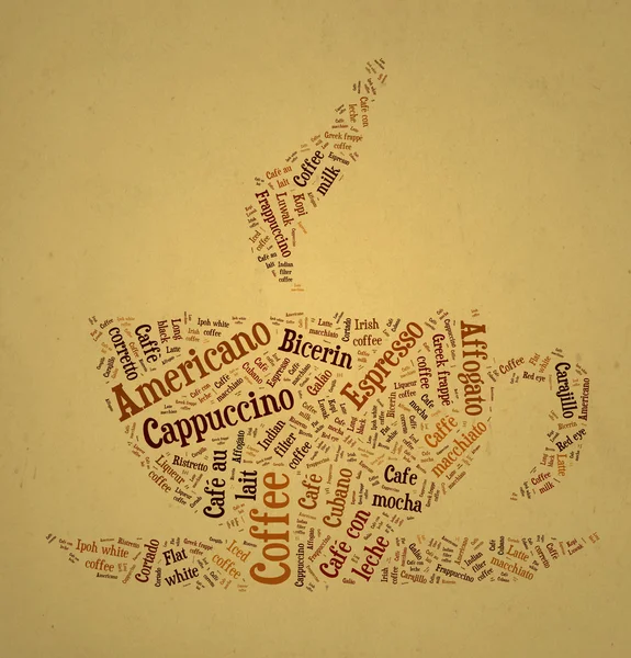 Copo de café Wordcloud — Fotografia de Stock