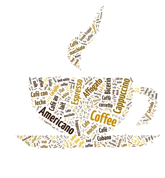 Wordcloud tasse de café — Photo