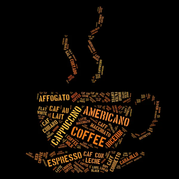 Wordcloud Kaffeetasse — Stockfoto