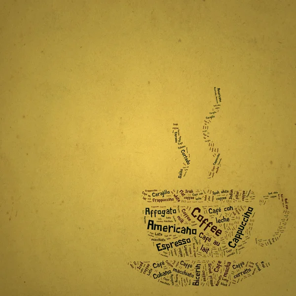 Wordcloud coffee cup — Stock Photo, Image