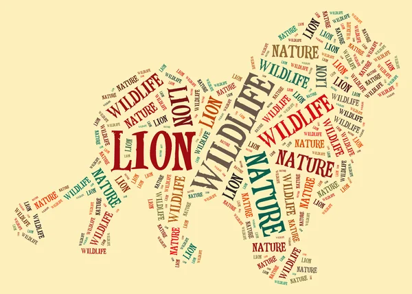 Lion wordcloud — Fotografie, imagine de stoc