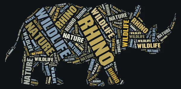 Rinoceronte wordcloud — Fotografia de Stock
