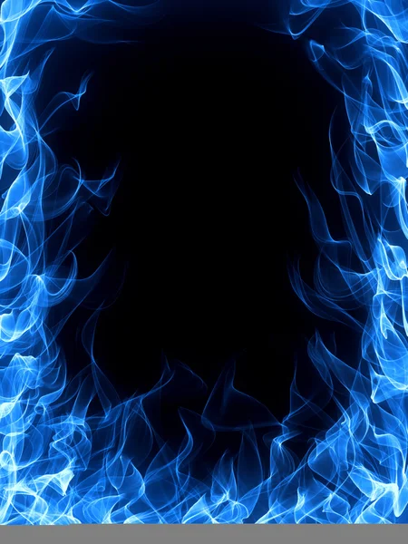 Blue fire frame — Stock Photo, Image