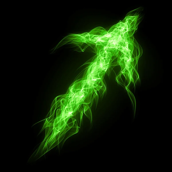 Green flame arrow — Stock Photo, Image