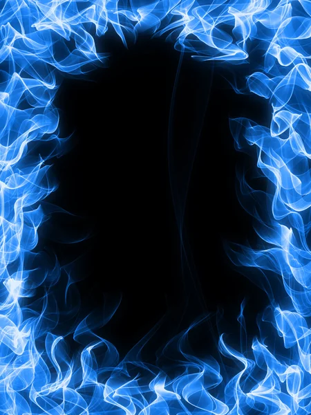 Blue fire frame — Stock Photo, Image