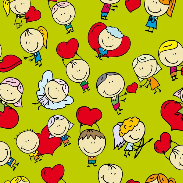 Sevgi Sevgililer günü kesintisiz arka plan desenini doodle — Stok Vektör