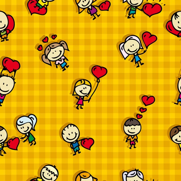 Doodle безшовний фоновий візерунок кохання Валентина день — стоковий вектор