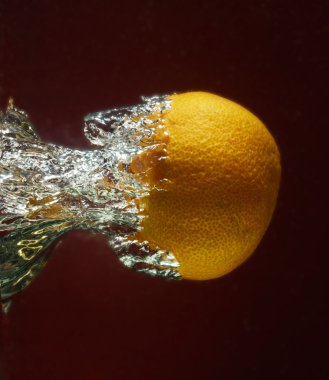 taze turuncu sıçrama ile suya düştü.