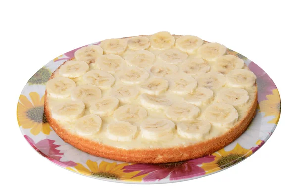 Beyaz arka plan üzerinde izole muzlu kek parçası