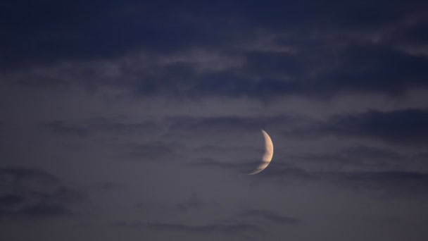 Zeitraffer beim Mond mit Wolken — Stockvideo